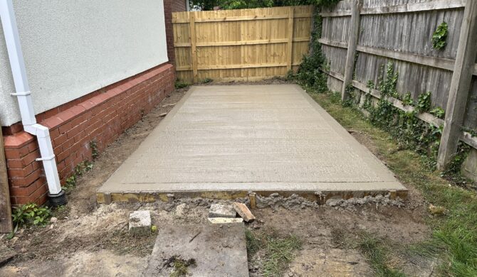 Concrete shed base